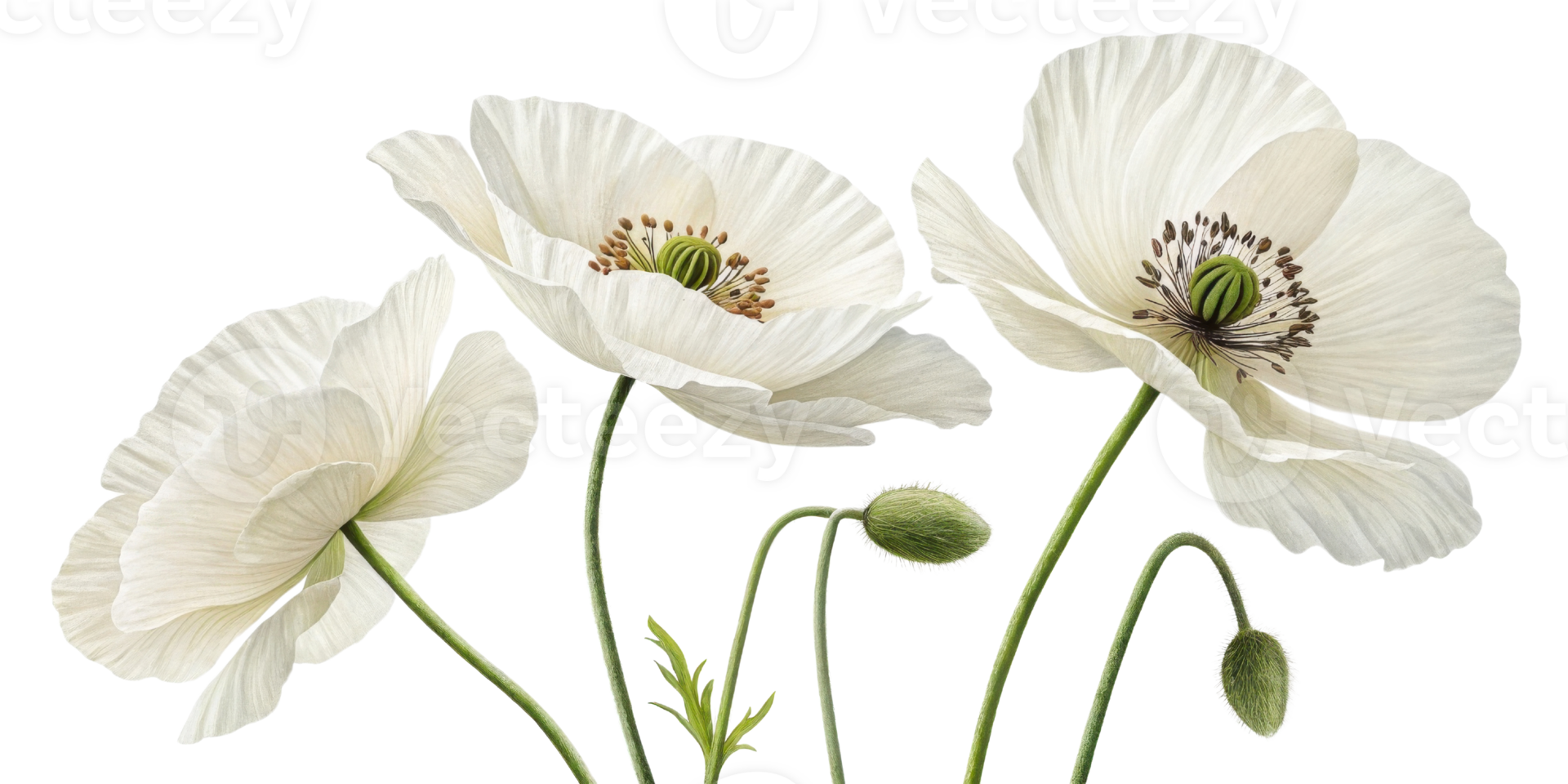 Beautiful poppy flowers bloom gracefully, showcasing their delicate petals and intricate details that captivate heart png