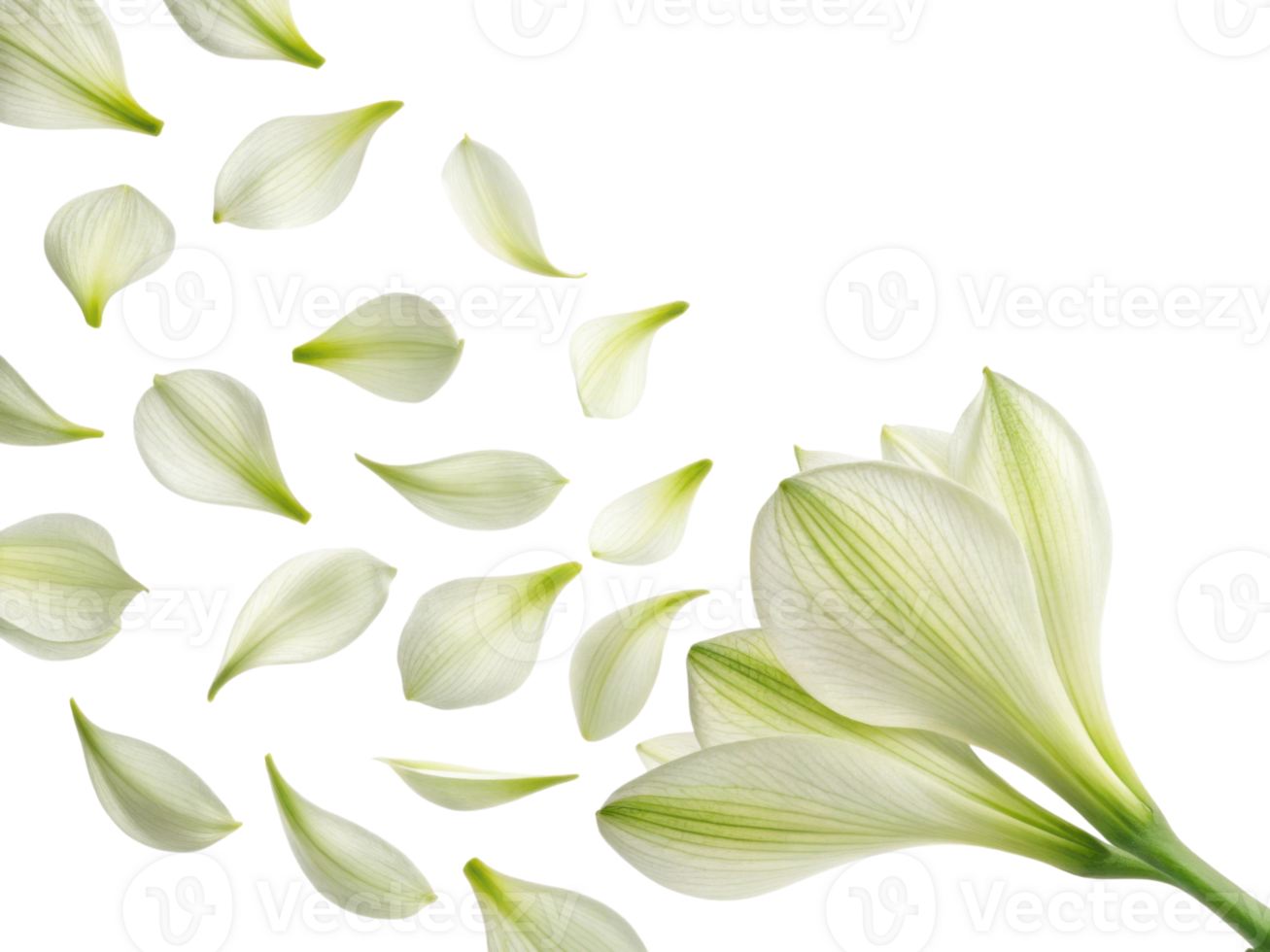 beautiful amaryllis flower with delicate petals gracefully falling, creating serene and elegant atmosphere png