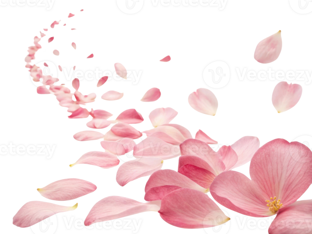 Beautiful camellia flowers create delicate trail of petals that evoke sense of tranquility and grace in nature design png