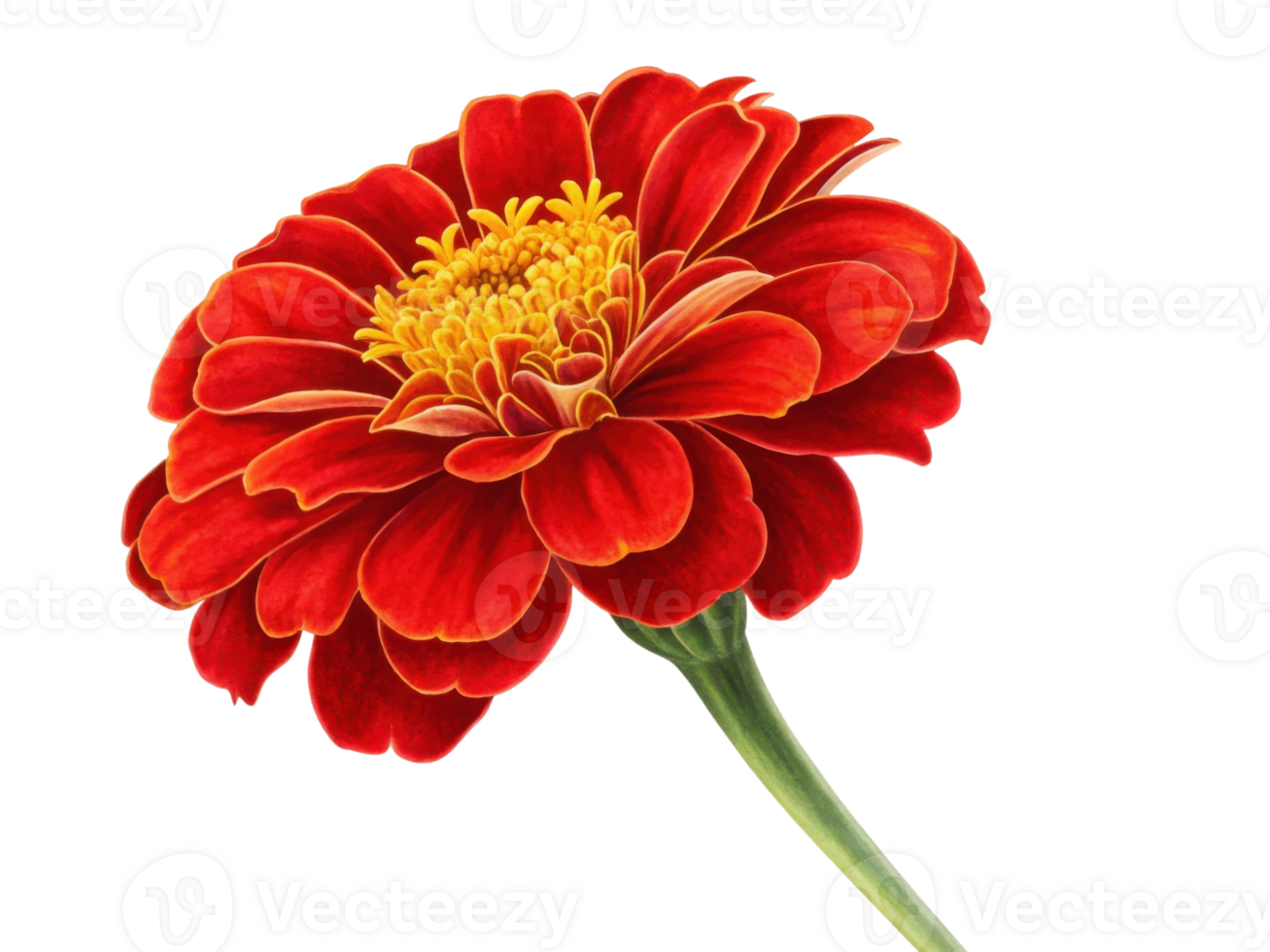 vibrant marigold flower showcases stunning red petals and bright yellow center, symbolizing beauty and warmth in nature png