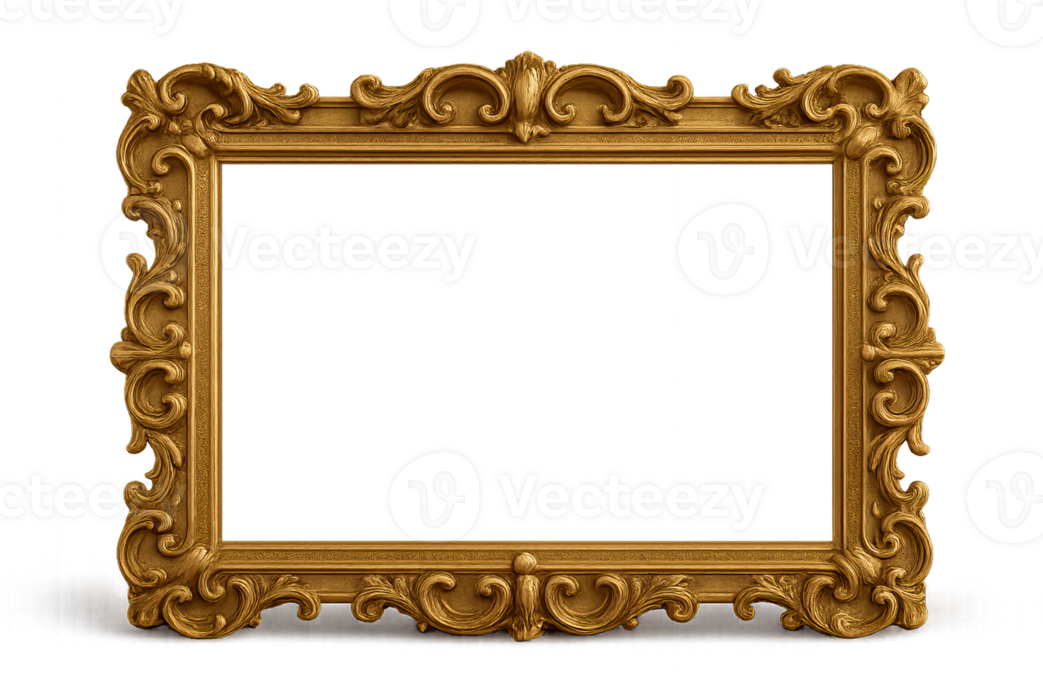 Ornate Gold Frame Design for Elegant Decorative Display png