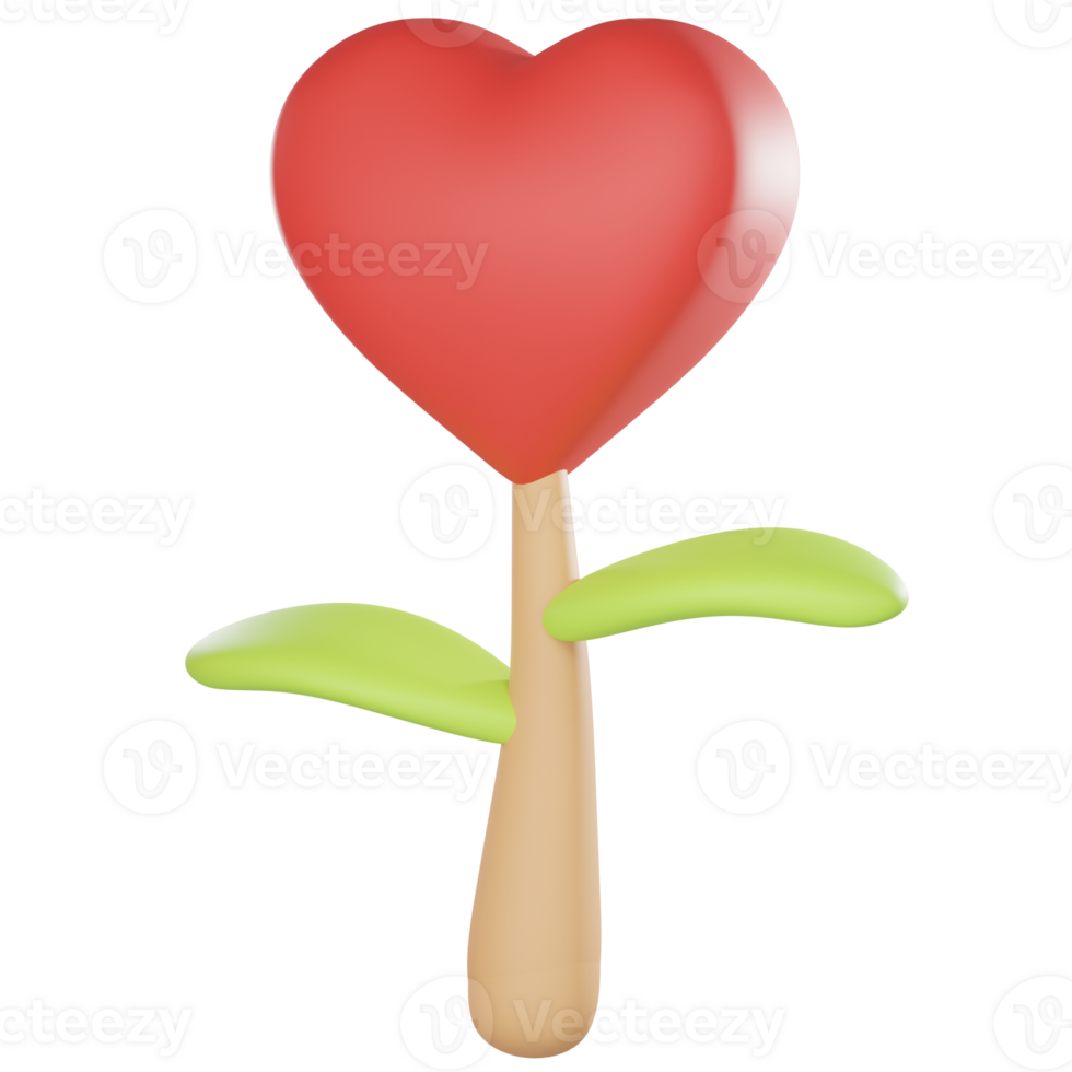 A heart shaped plant with a stem png