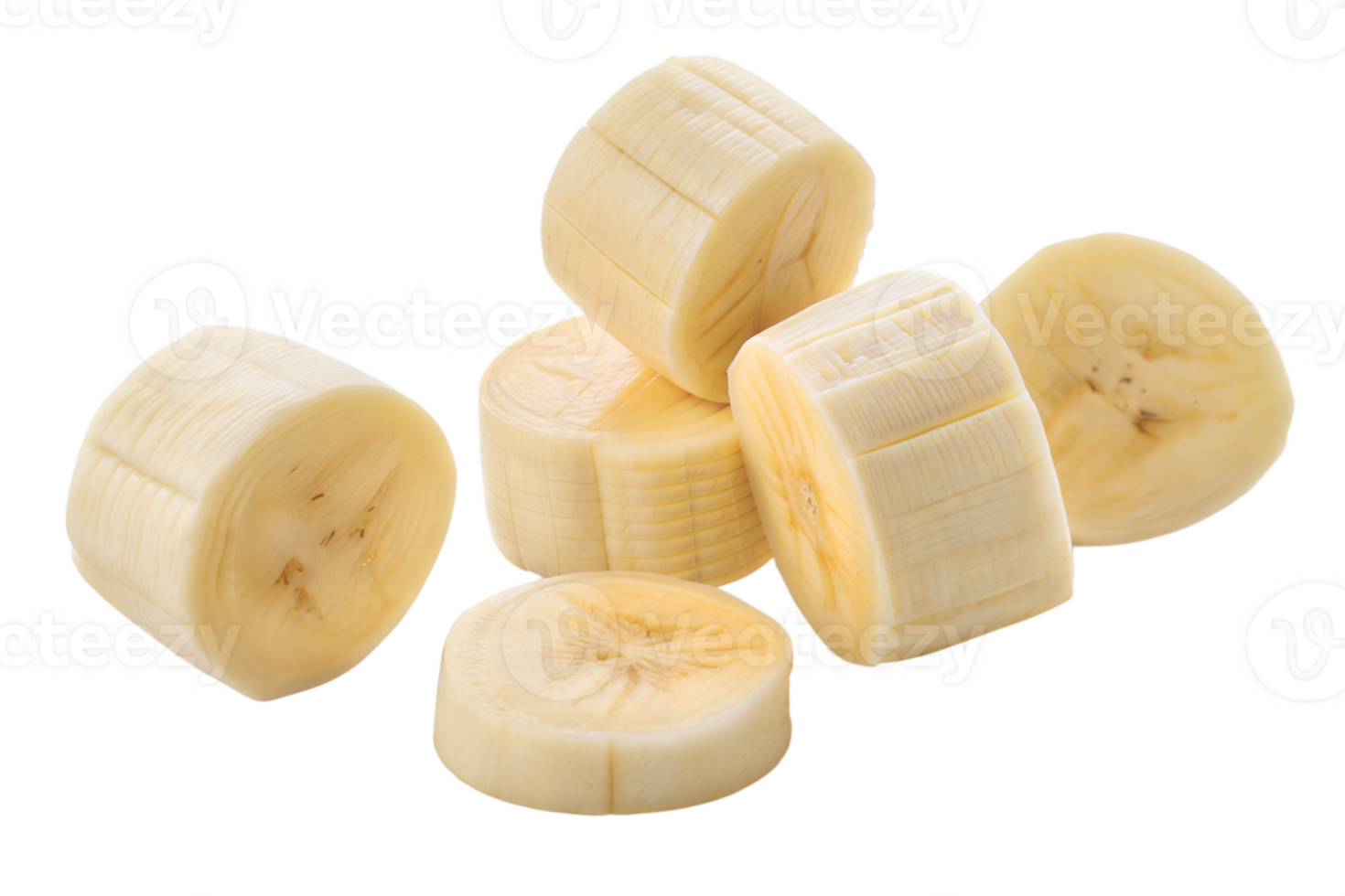Irregularly Shaped Banana Slices Display png