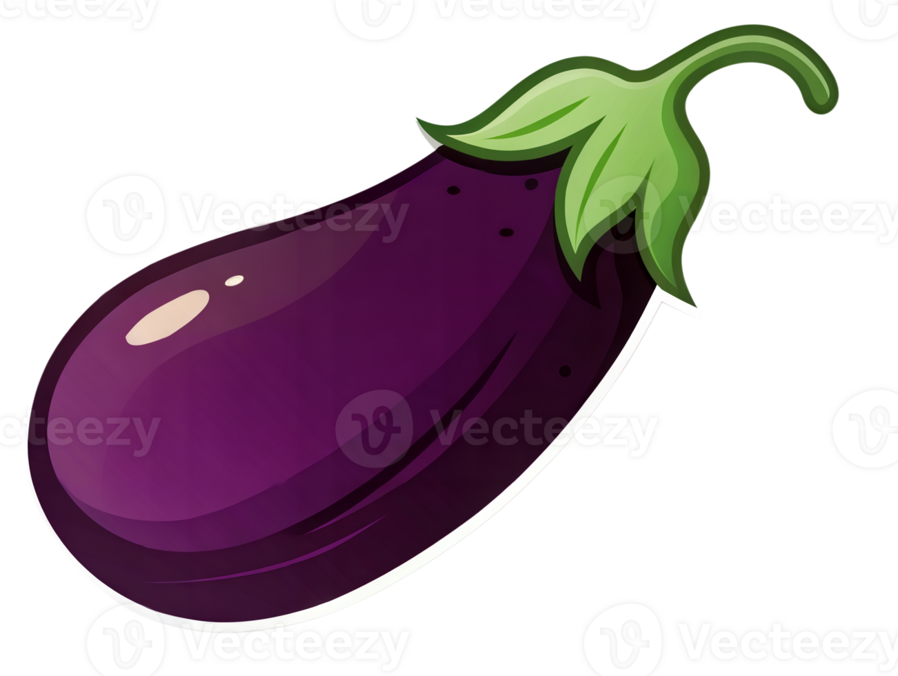 Cartoon Eggplant Illustration for Kids png
