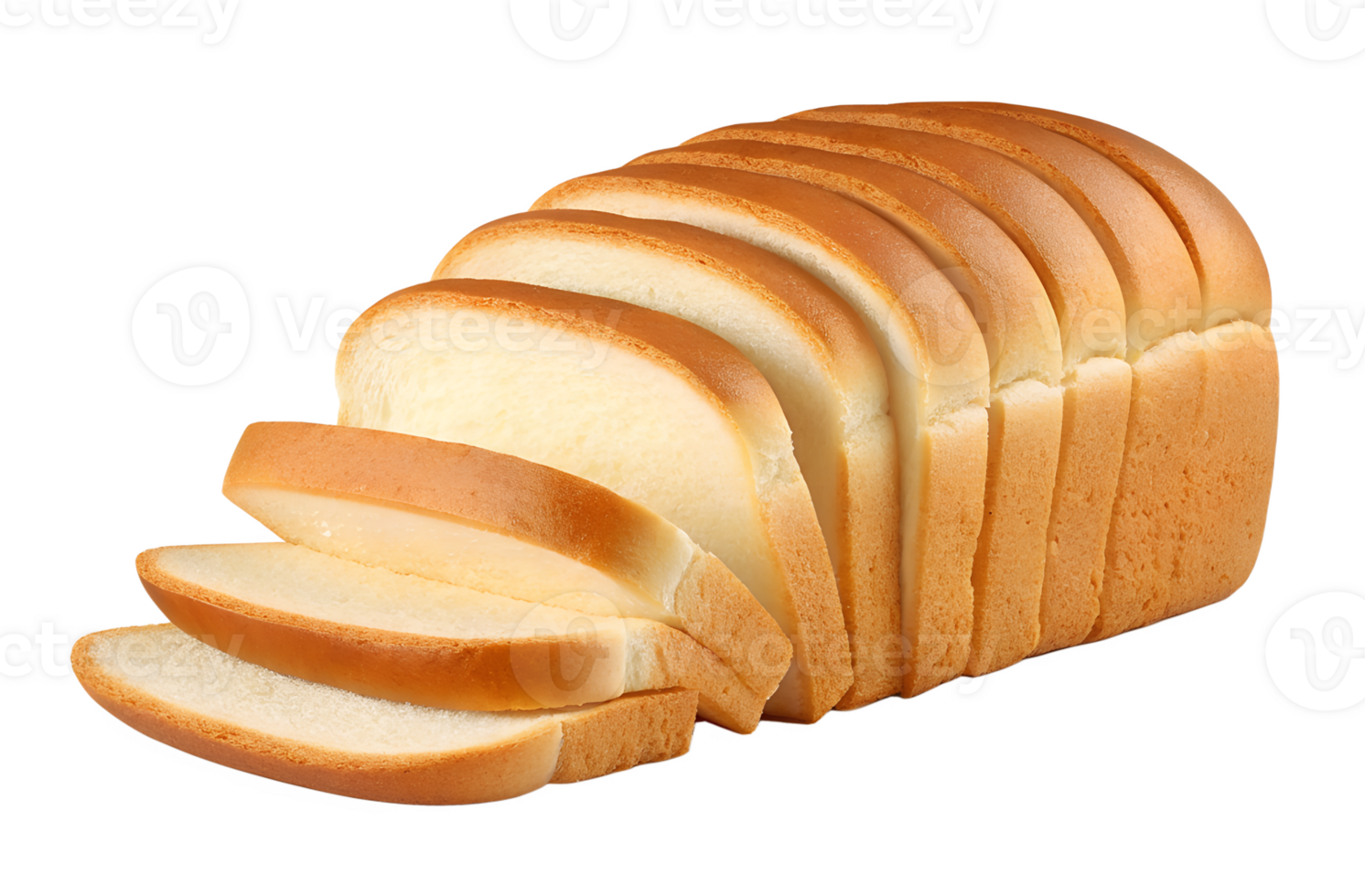 Freshly Baked Golden Brown Sliced Bread on Display png