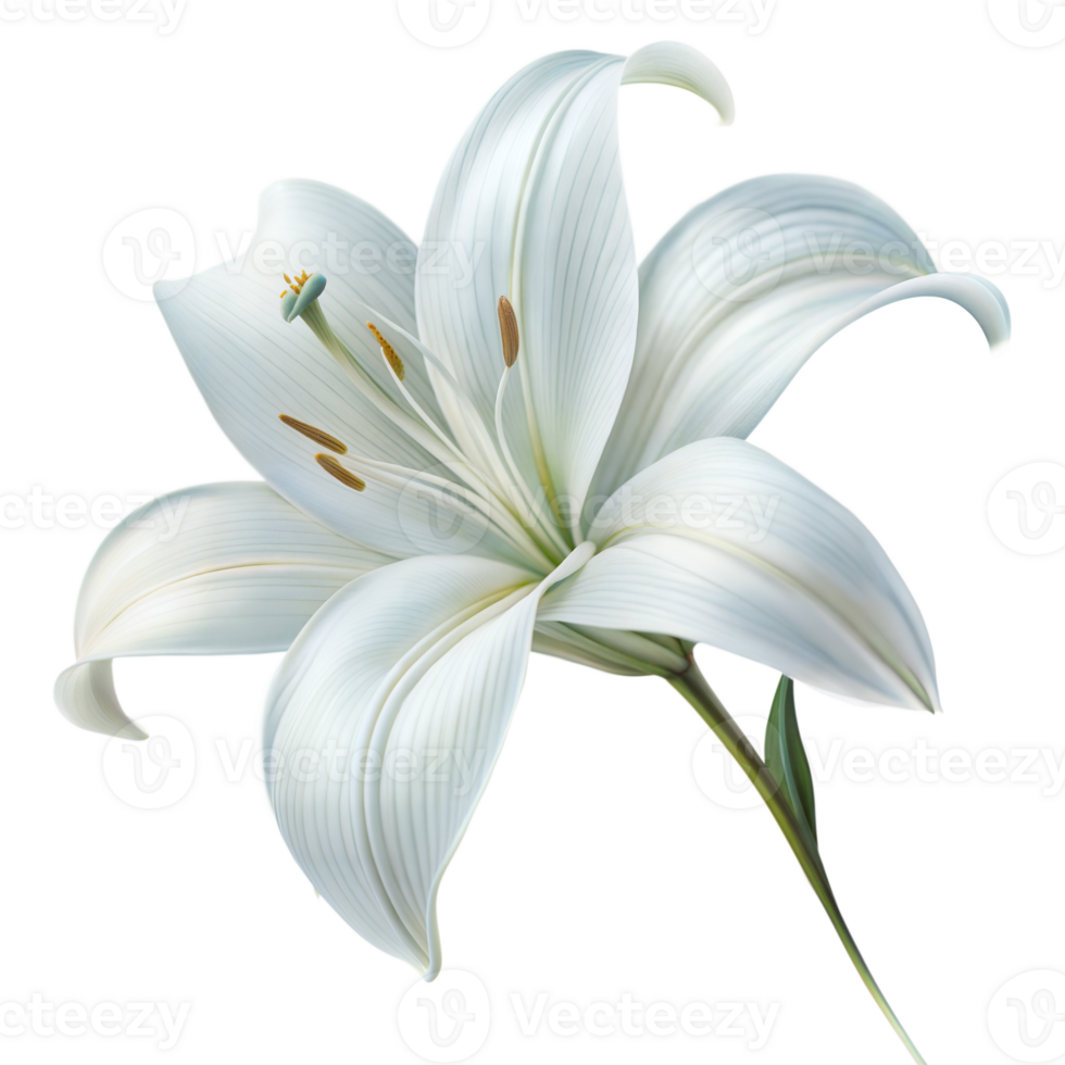 Realistic White Lily Bloom Artwork png