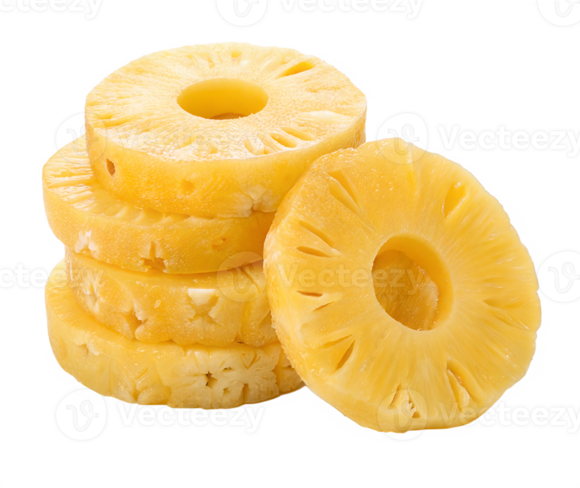 Circular Pineapple Slices with Central Hole png
