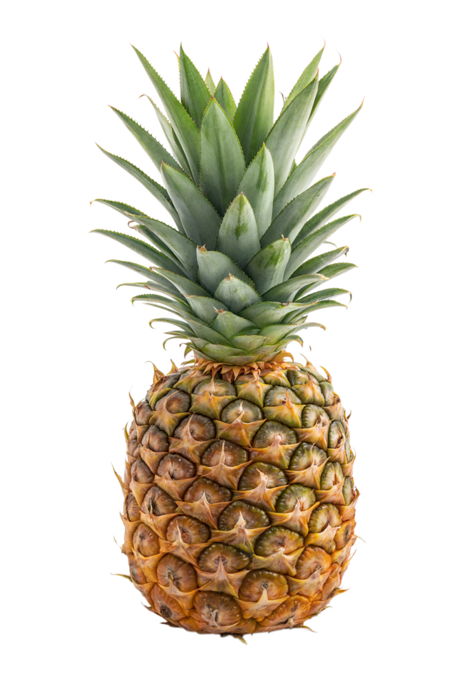 Green and Brown Ripe Pineapple Close-Up png