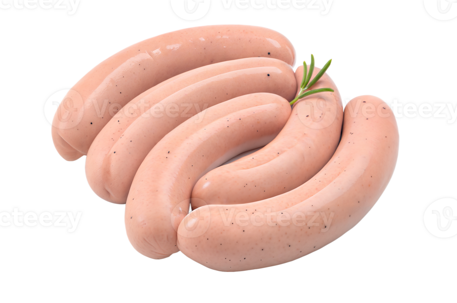 Pink Sausages with Textured Meat Surface png