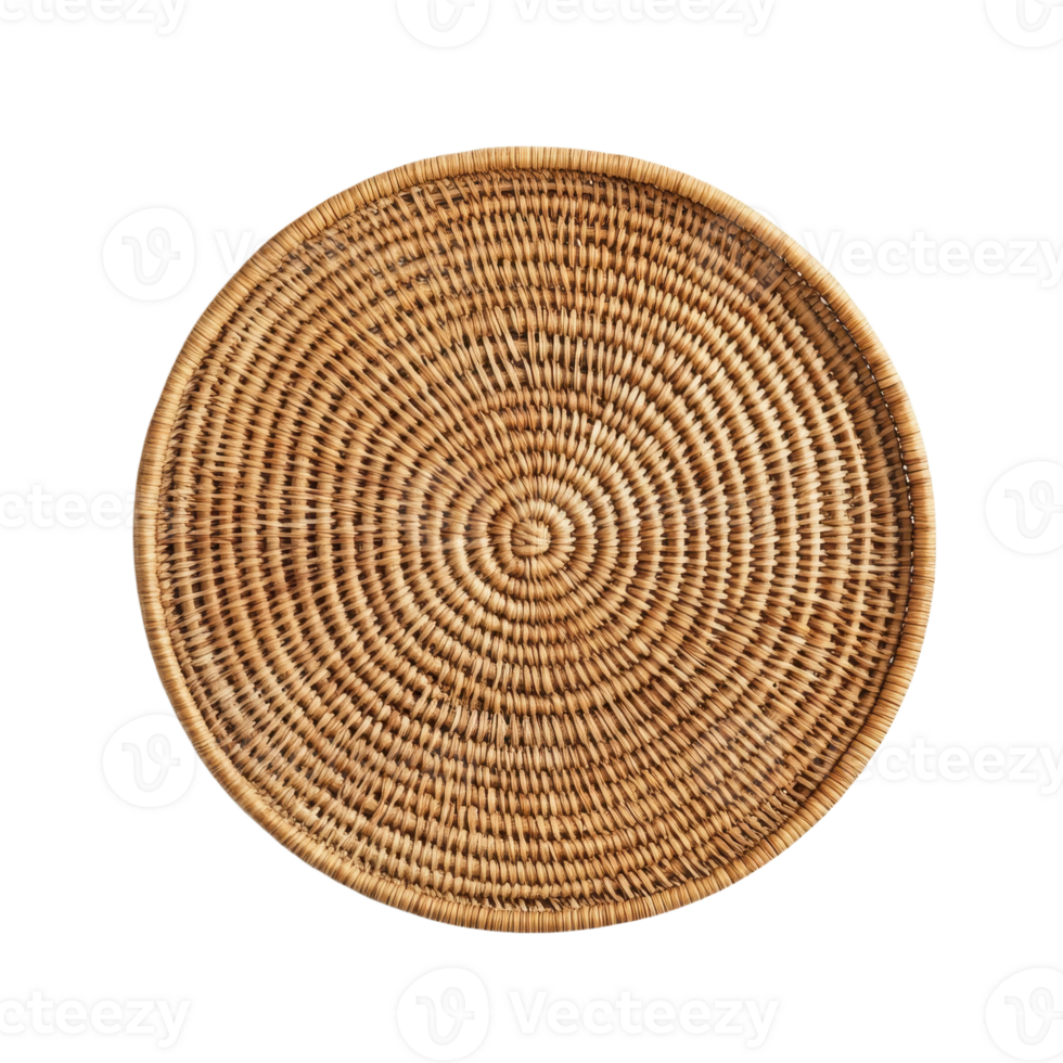 Woven basket with a spiral pattern png