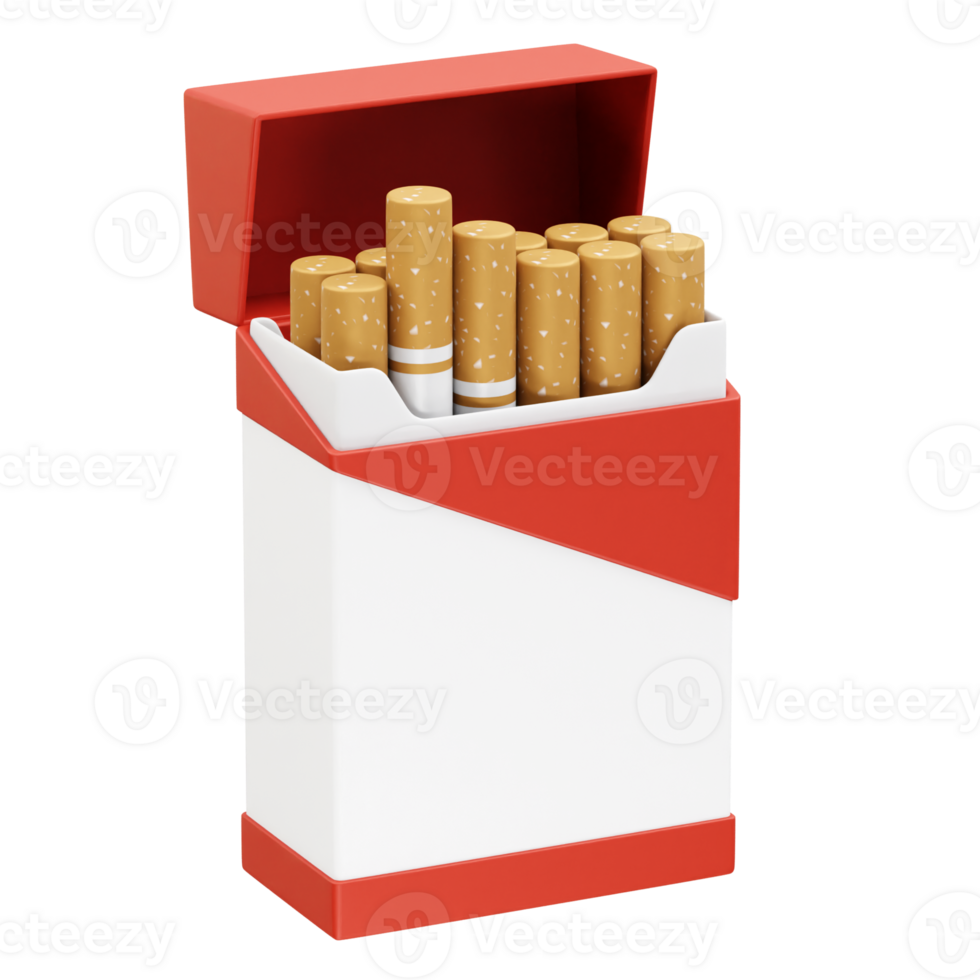Pack of cigarettes icon illustration 3d. Cigarette pack icon 3d illustration png