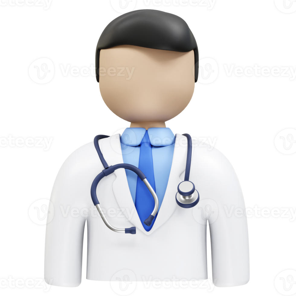 Doctor with Stethoscope icon 3d rendering illustration png