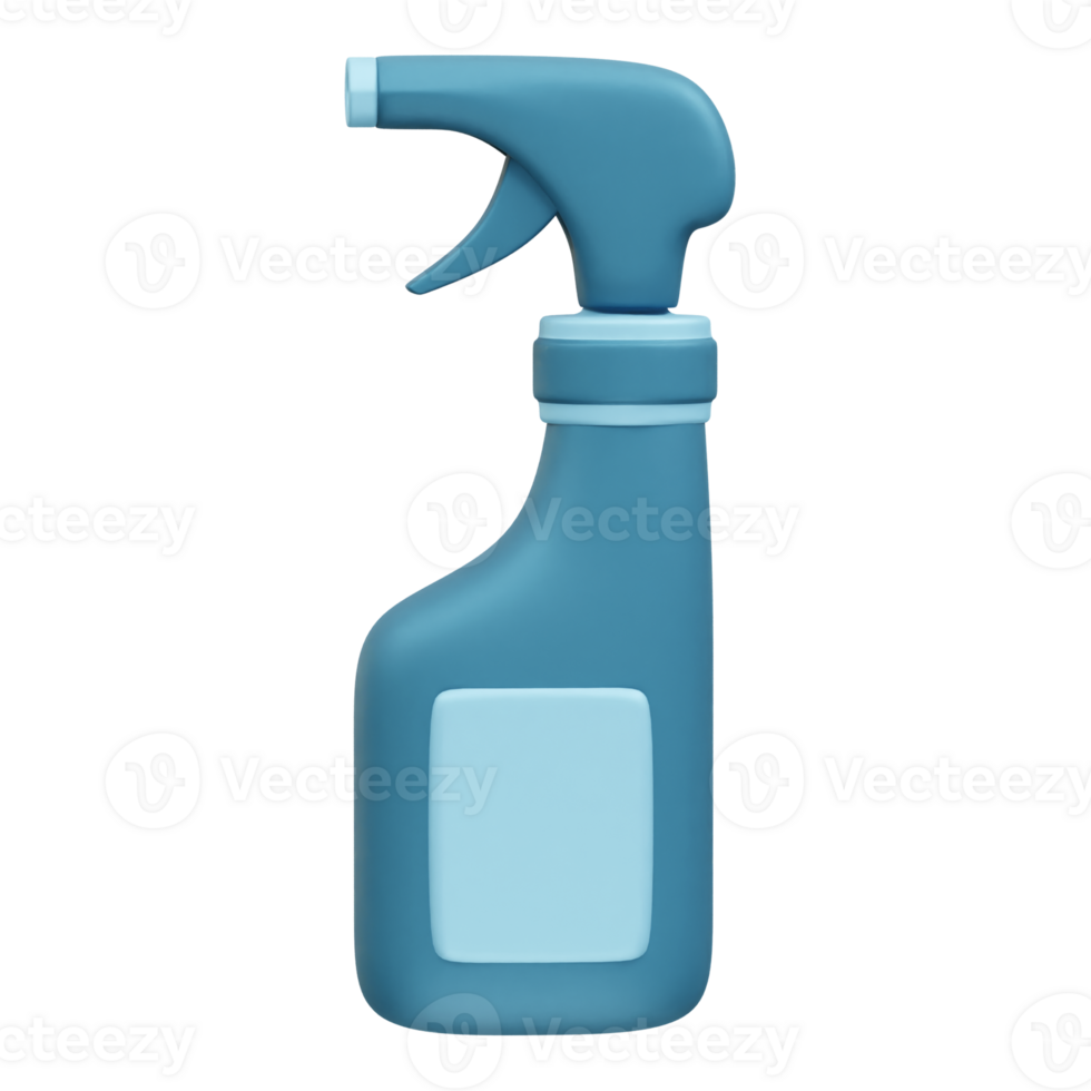 Blue Spray Bottle for Cleaning icon 3d rendering illustration. Spray bottle 3d icon png