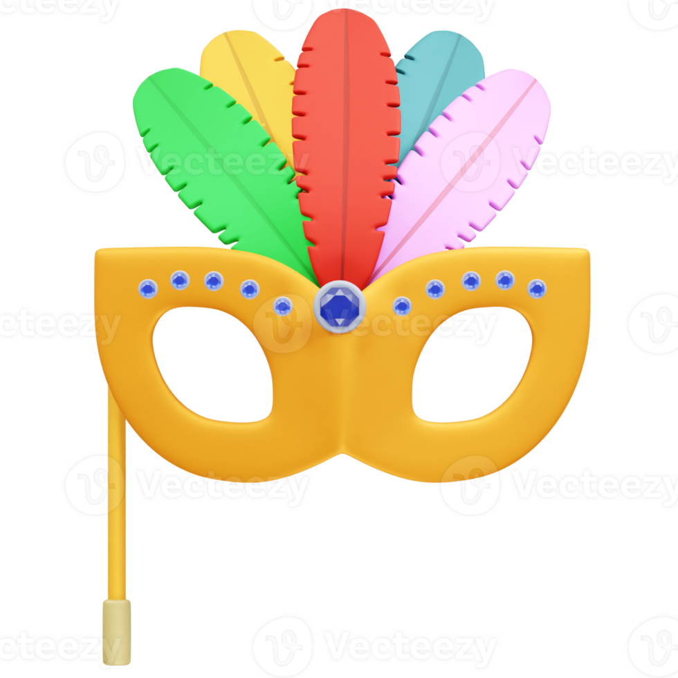 Colorful Carnival Mask icon illustration 3d png
