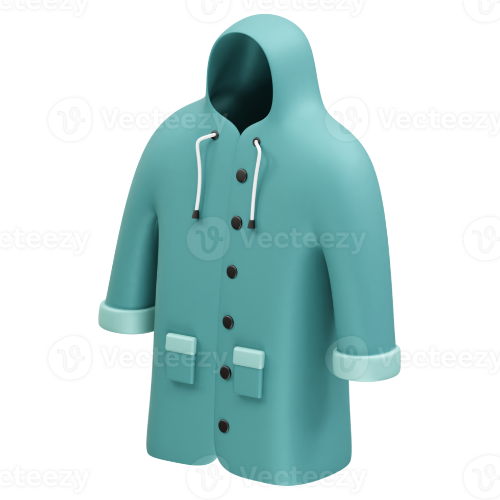 Raincoat icon 3d rendering illustration png