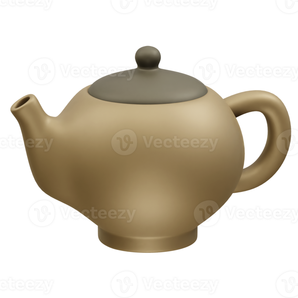 teapot with a lid icon 3d render illustration. Teapot icon 3d render png