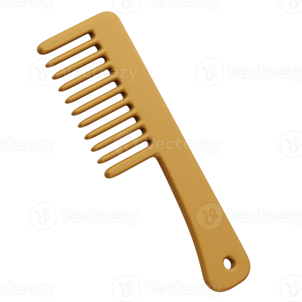 Comb icon 3d illustration. Hair comb 3d icon illustration rendering png