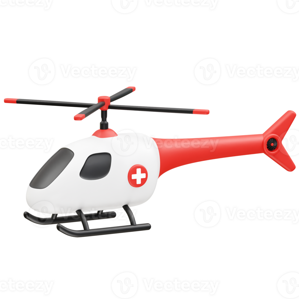 Air ambulance Helicopter icon 3d render element. Helicopter icon 3d illustration png