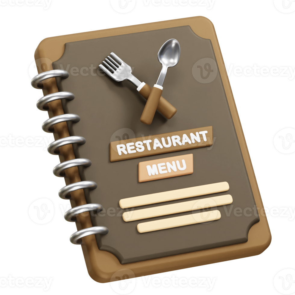 Restaurant Menu icon 3d rendering illustration png