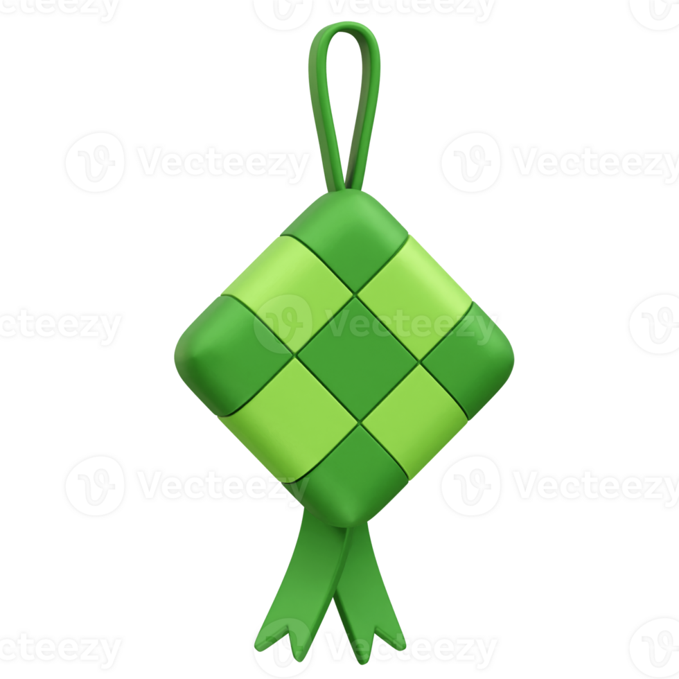 Ketupat Eid and Ramadan icon 3d. Ketupat icon 3d rendering illustration png