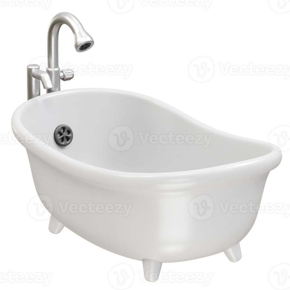 Bathtub with Faucet icon 3d rendering illustration png