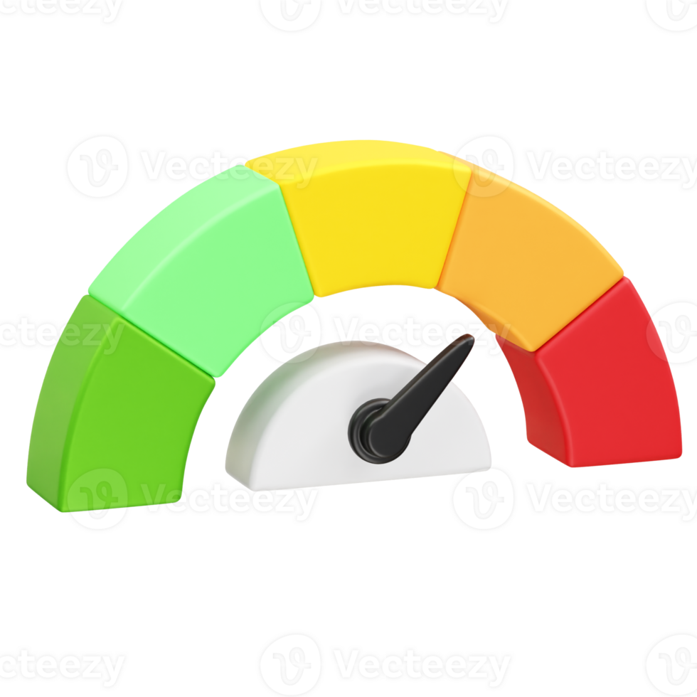 speedometer icon 3d illustration rendering. Performance meter icon 3d render png