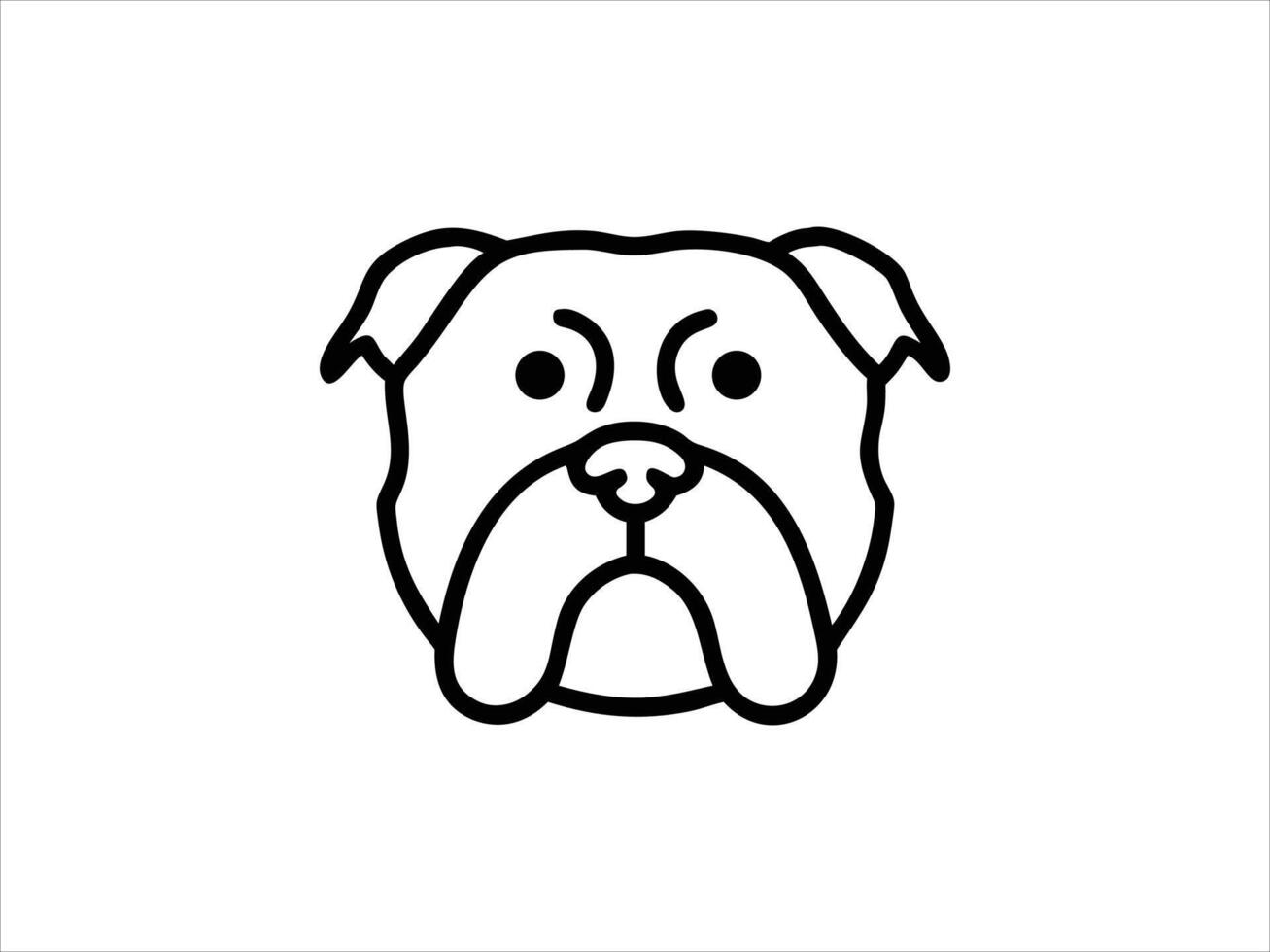 a Bulldog Line Art Illustration vector