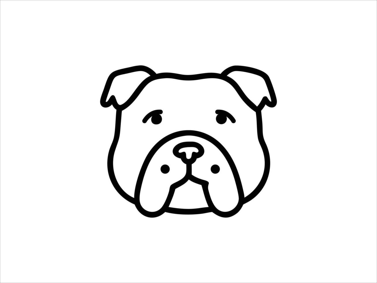 A minimalist, black-line drawing of a bulldog, perfect for pet-themed designs, branding, or general illustration purposes. vector