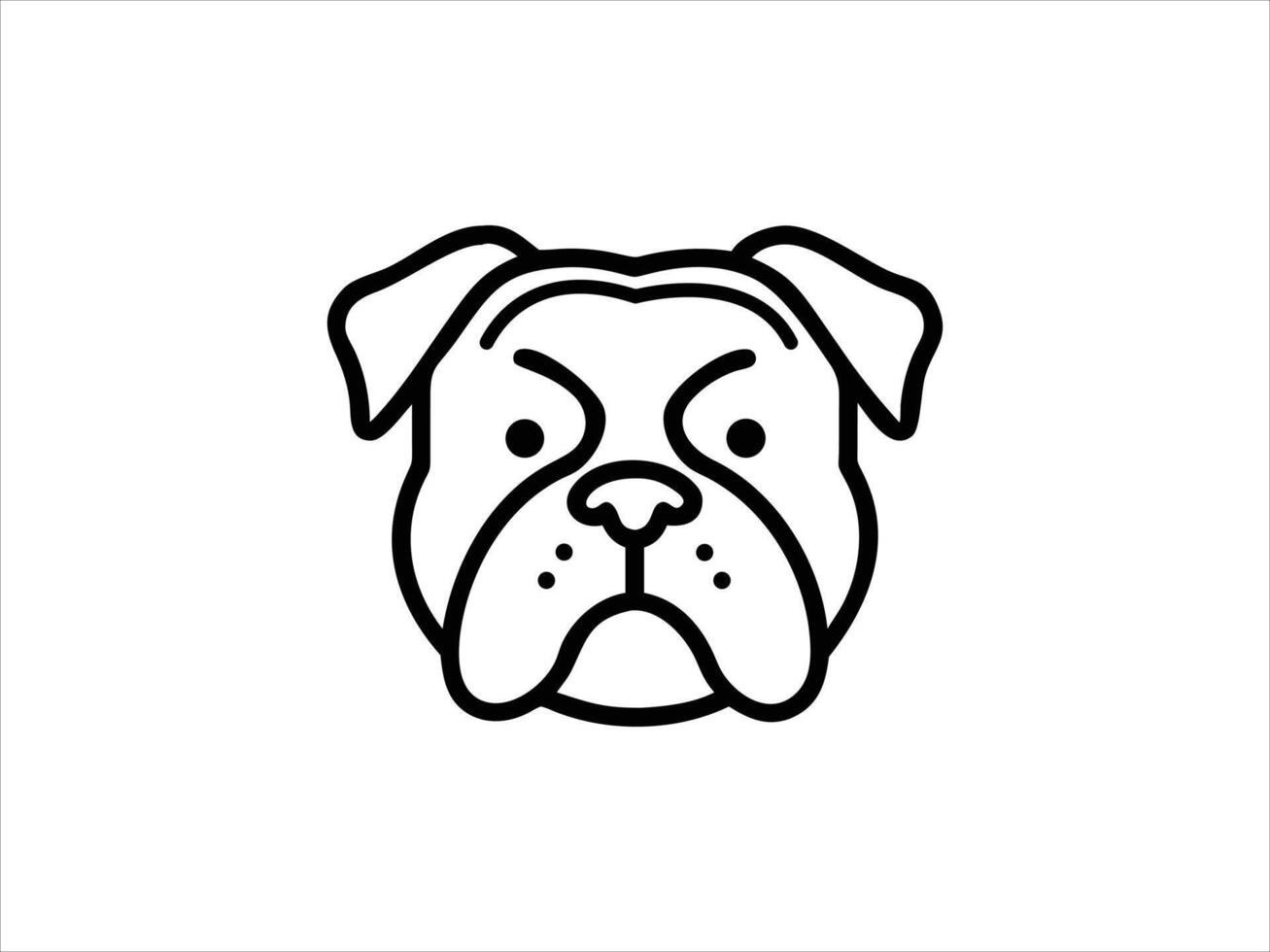Drawing of a bulldog, vector