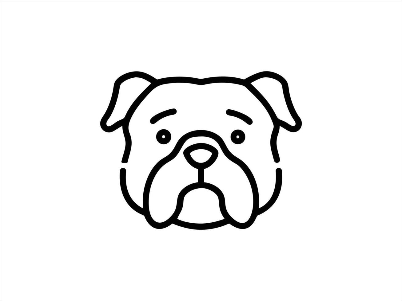 Simple Line Art Bulldog vector