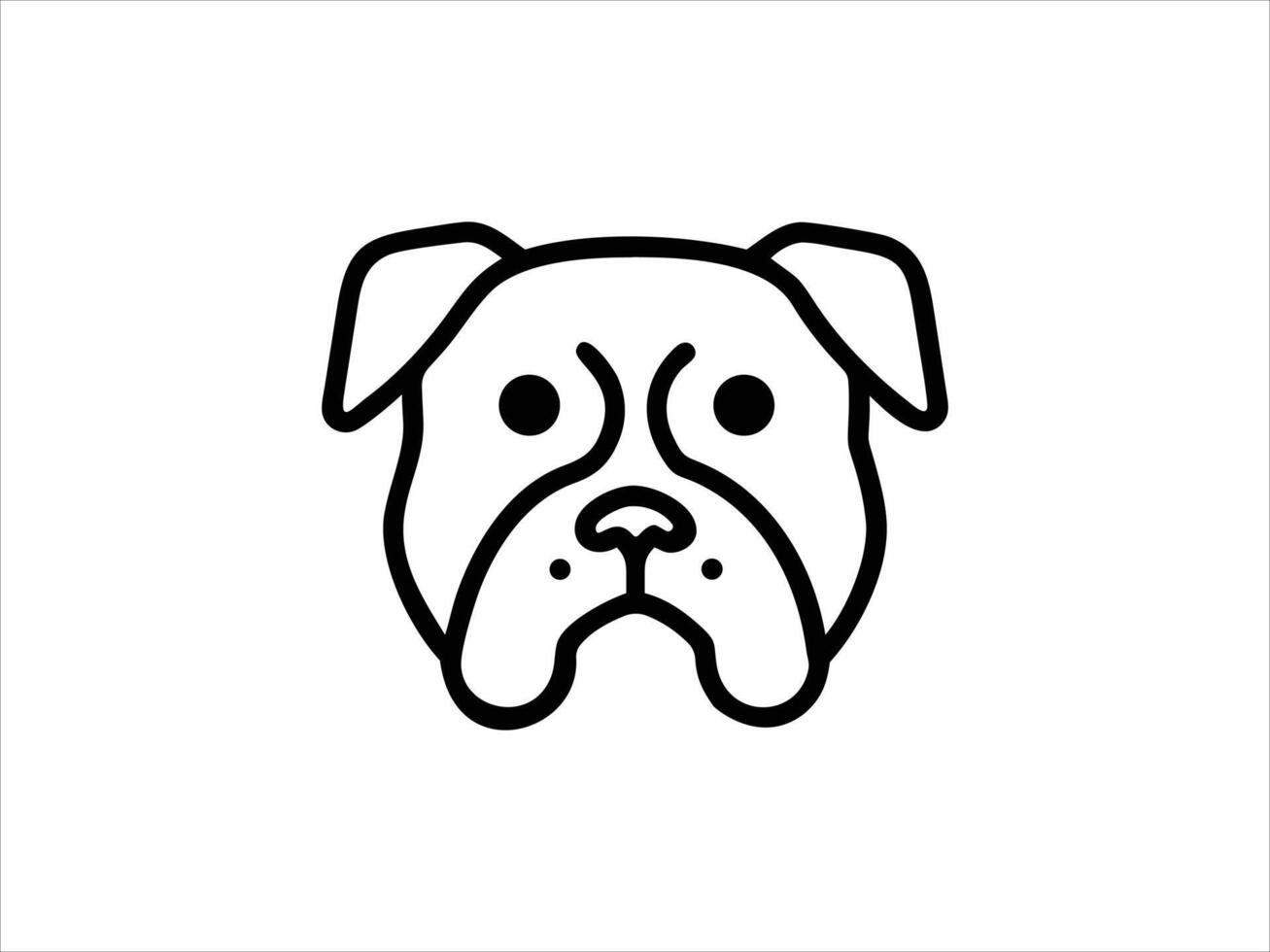 Simple Line Art a Bulldog vector