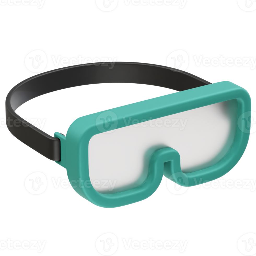safety goggles with clear lenses icon 3d render illustration png