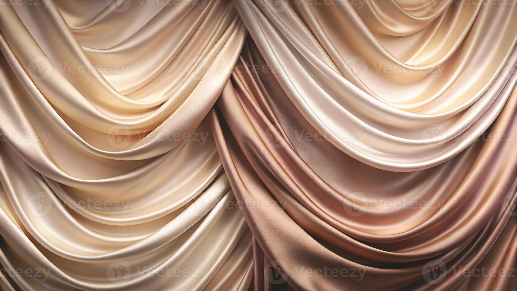 A close up of a curtain with a large amount of fabric photo