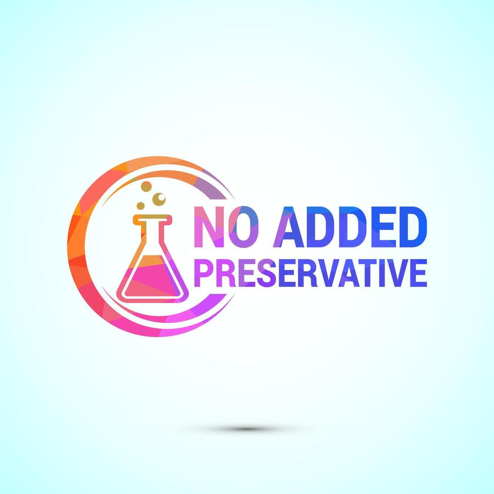 Preservatives free icon design. No preservatives sign symbol in low poly style vector