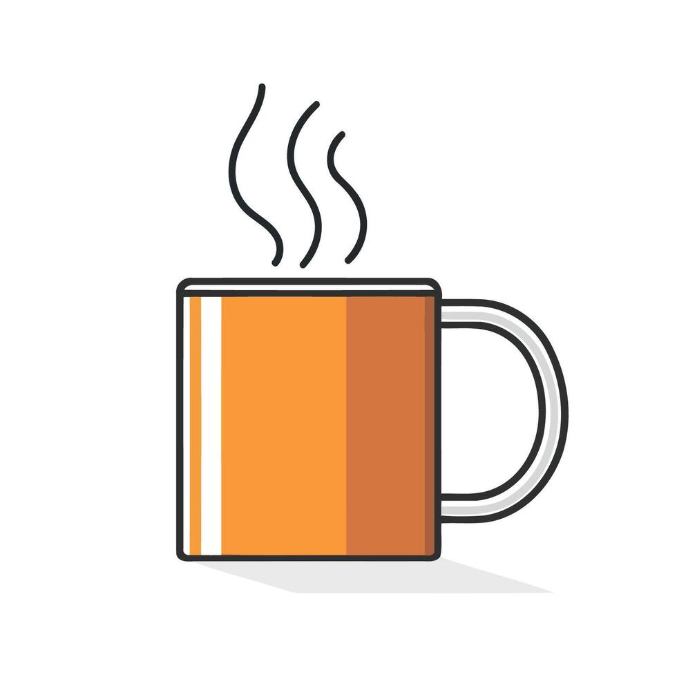 Steaming Orange Mug of Coffee vector