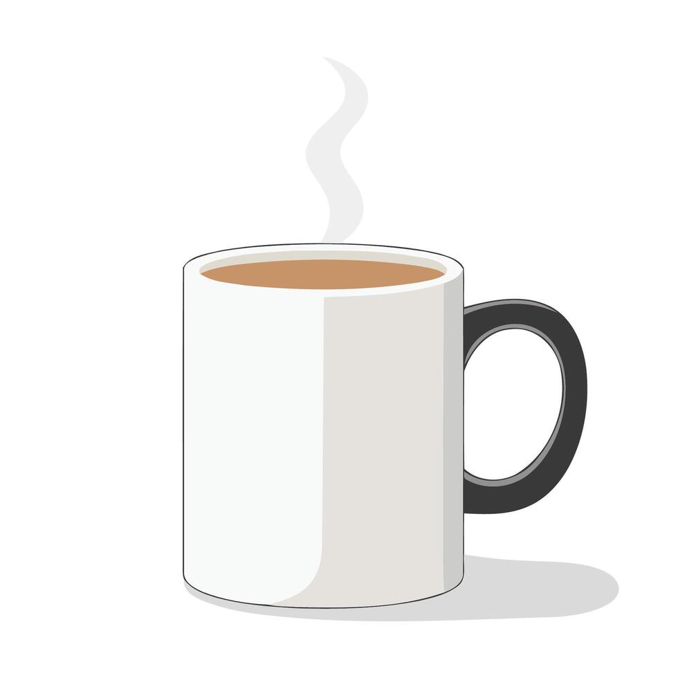 White Coffee Mug with Side Steam vector