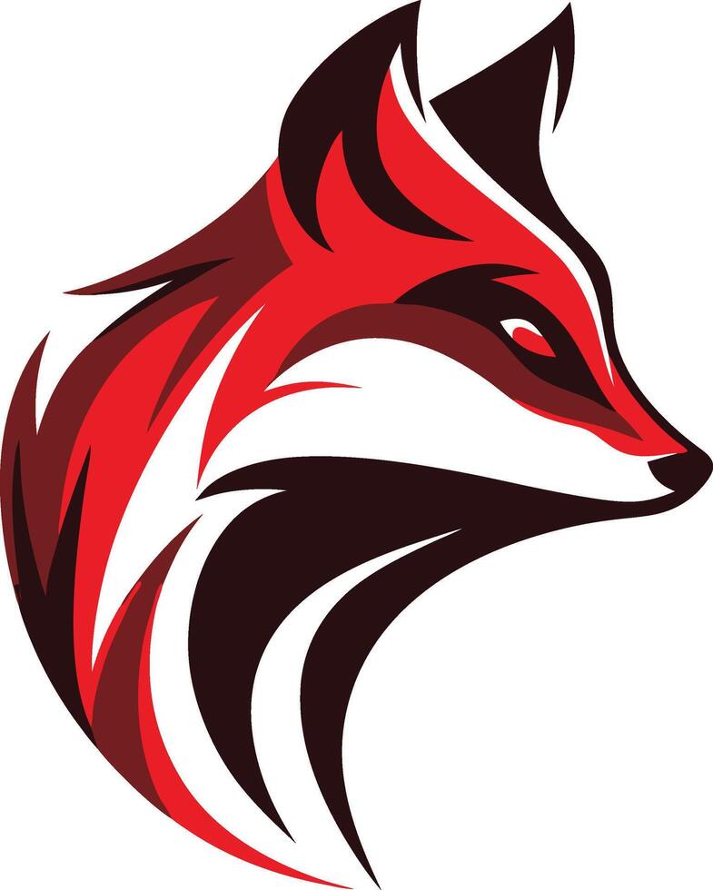 a red fox head on a white background vector