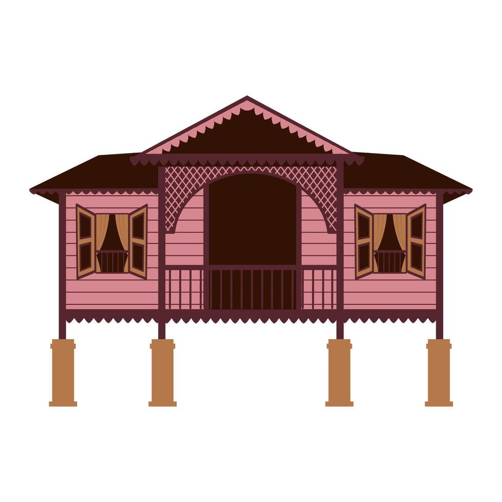 Malaysia traditional house clipart vector