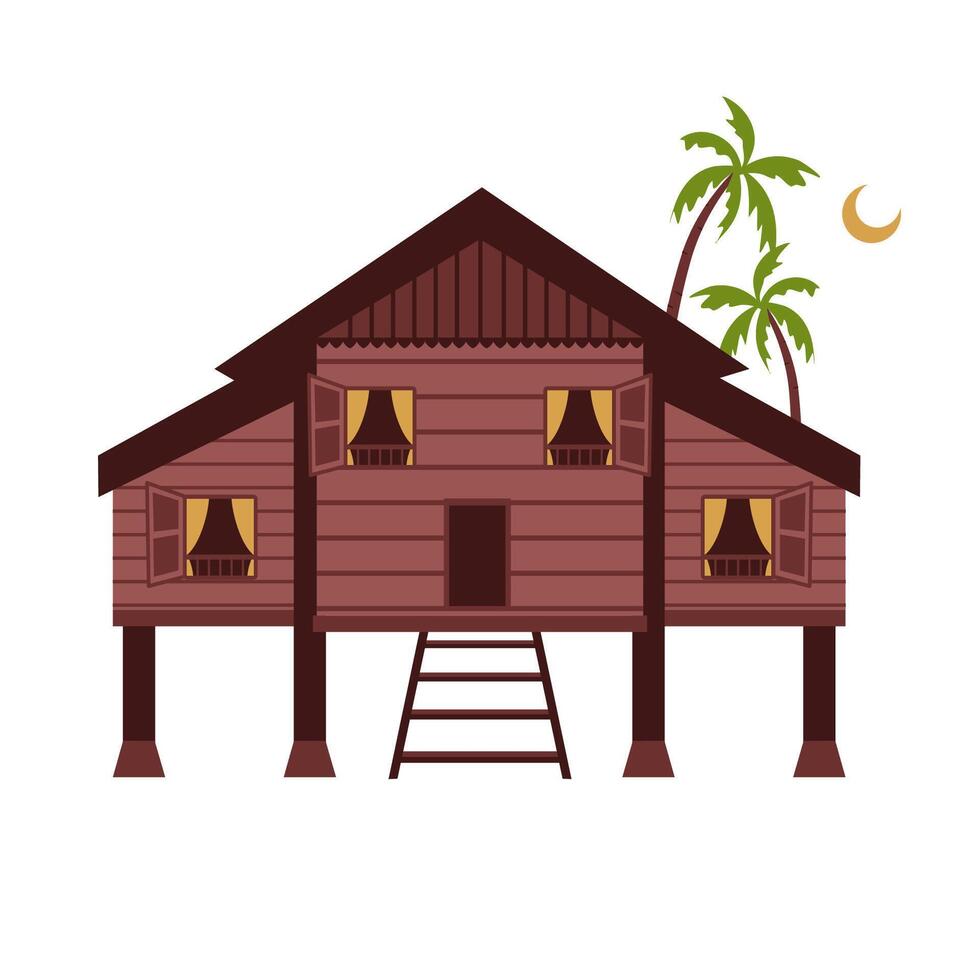 Malaysia village house vector