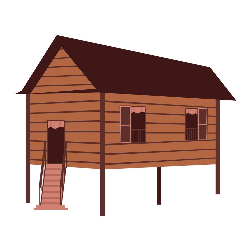 Malaysia village house illustration vector