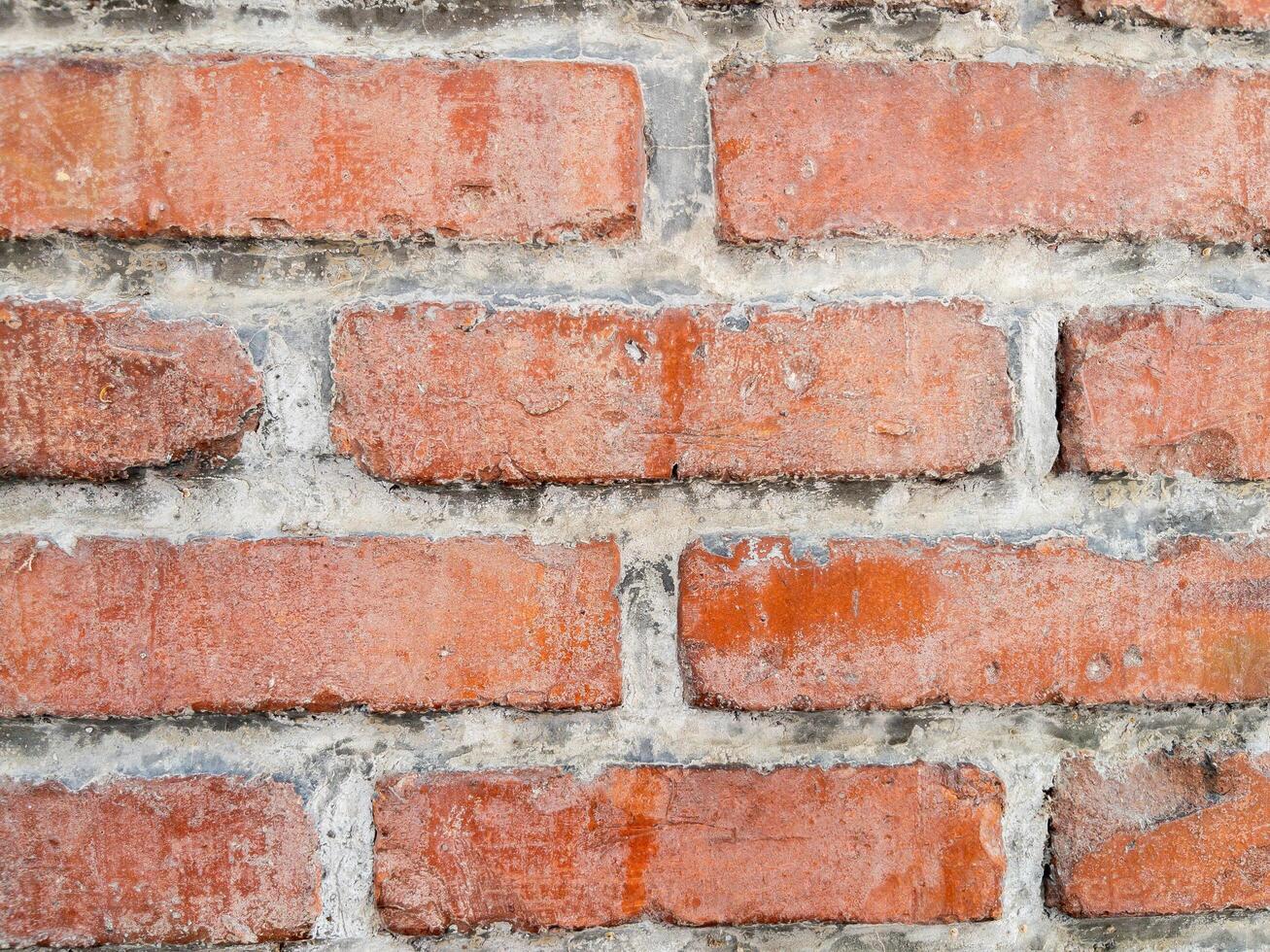 Closeup of red brick wall texture background photo