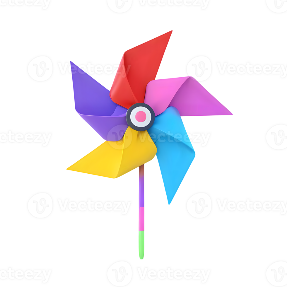 3d rendering colorful pinwheel png