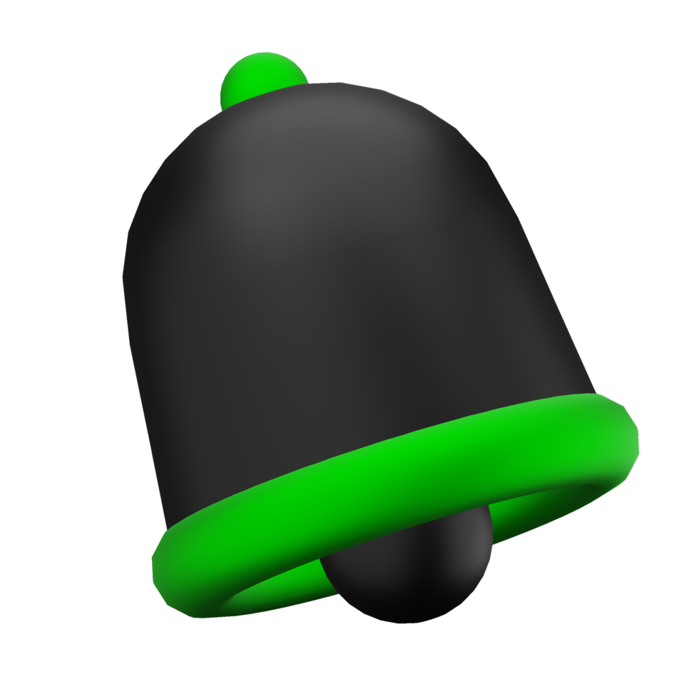 3d icon bell rendering illustration png