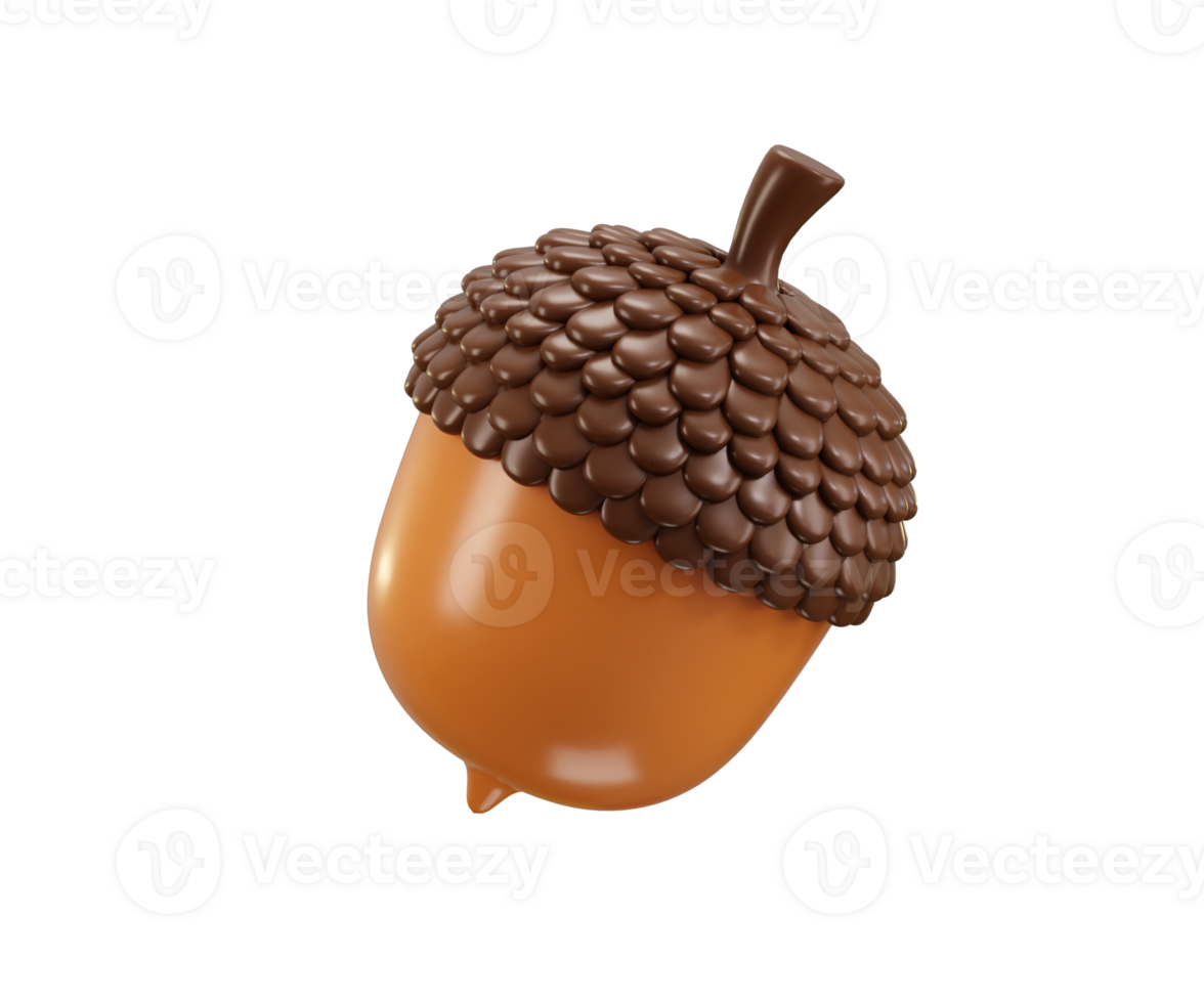 Acorn fruits icon 3d rendering illustration png