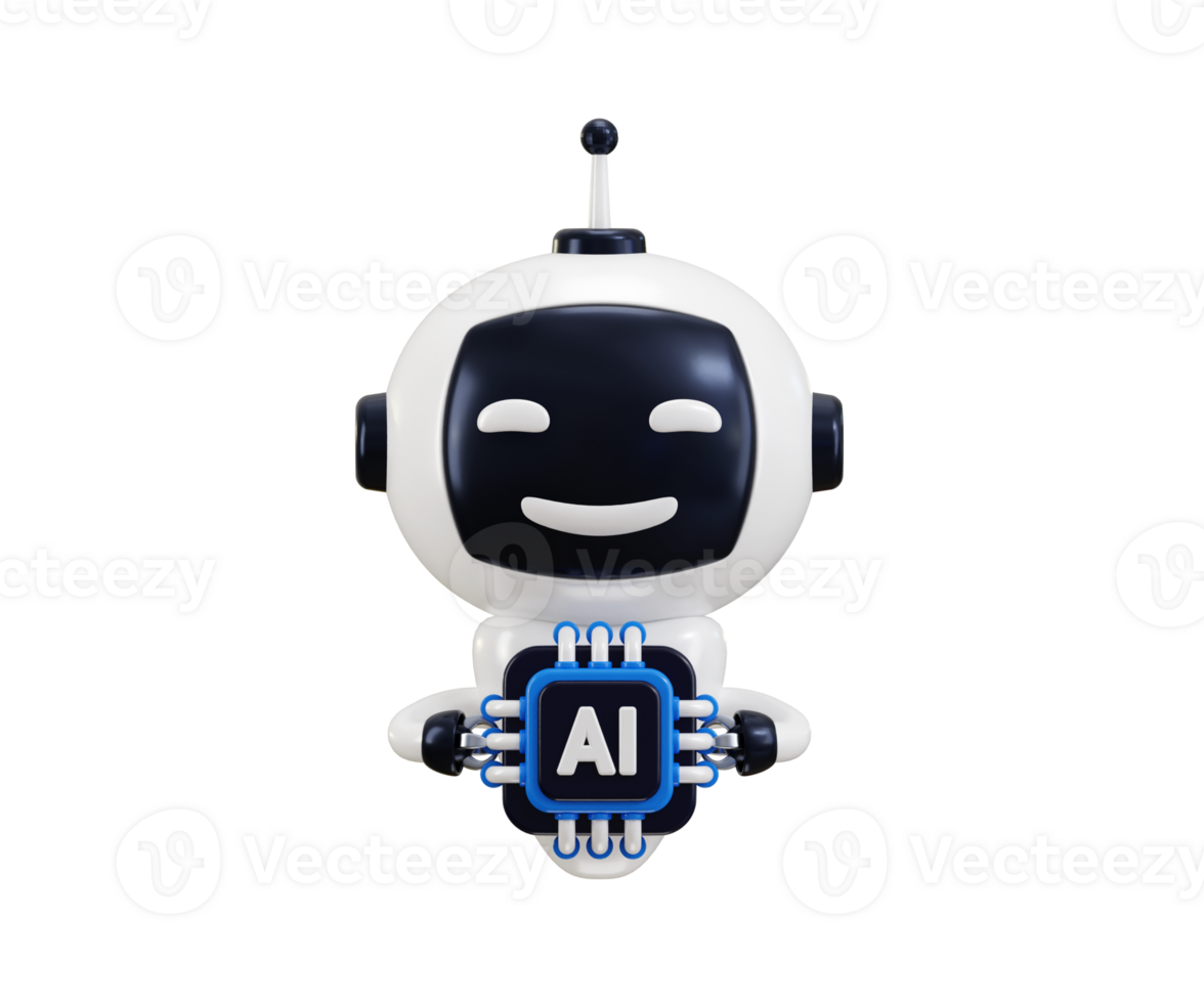 AI futuristic robot icon 3d render concept of artificial intelligence chatbot icon illustration png