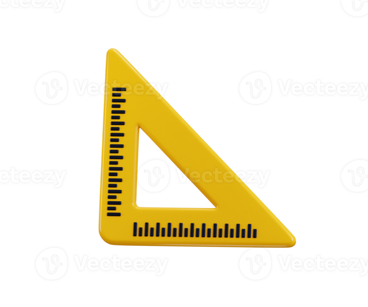 Triangle scale icon 3d render concept of mathematics education equipment icon illustration png