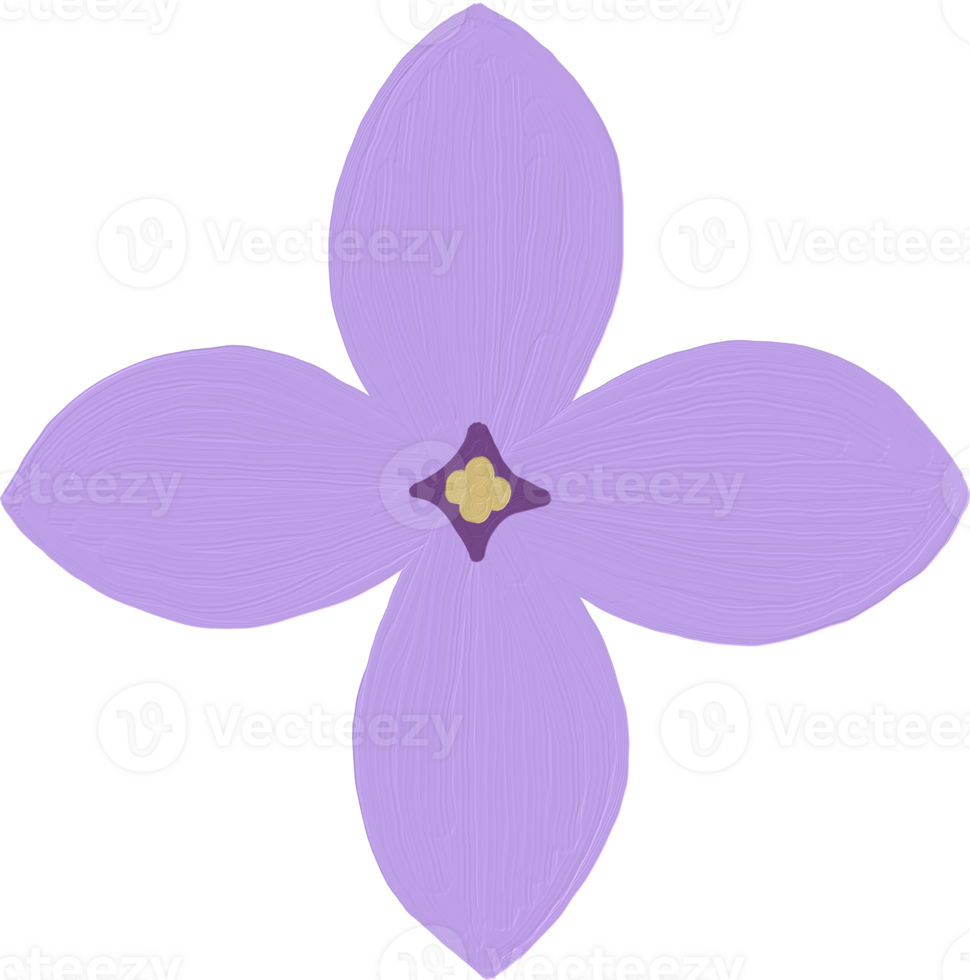 Lilac Flower Oil Paint Doodle png