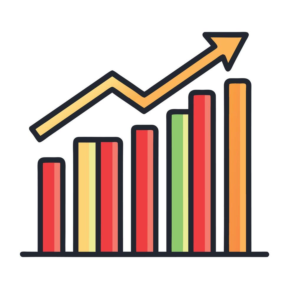 Growth Chart With Upward Arrow vector
