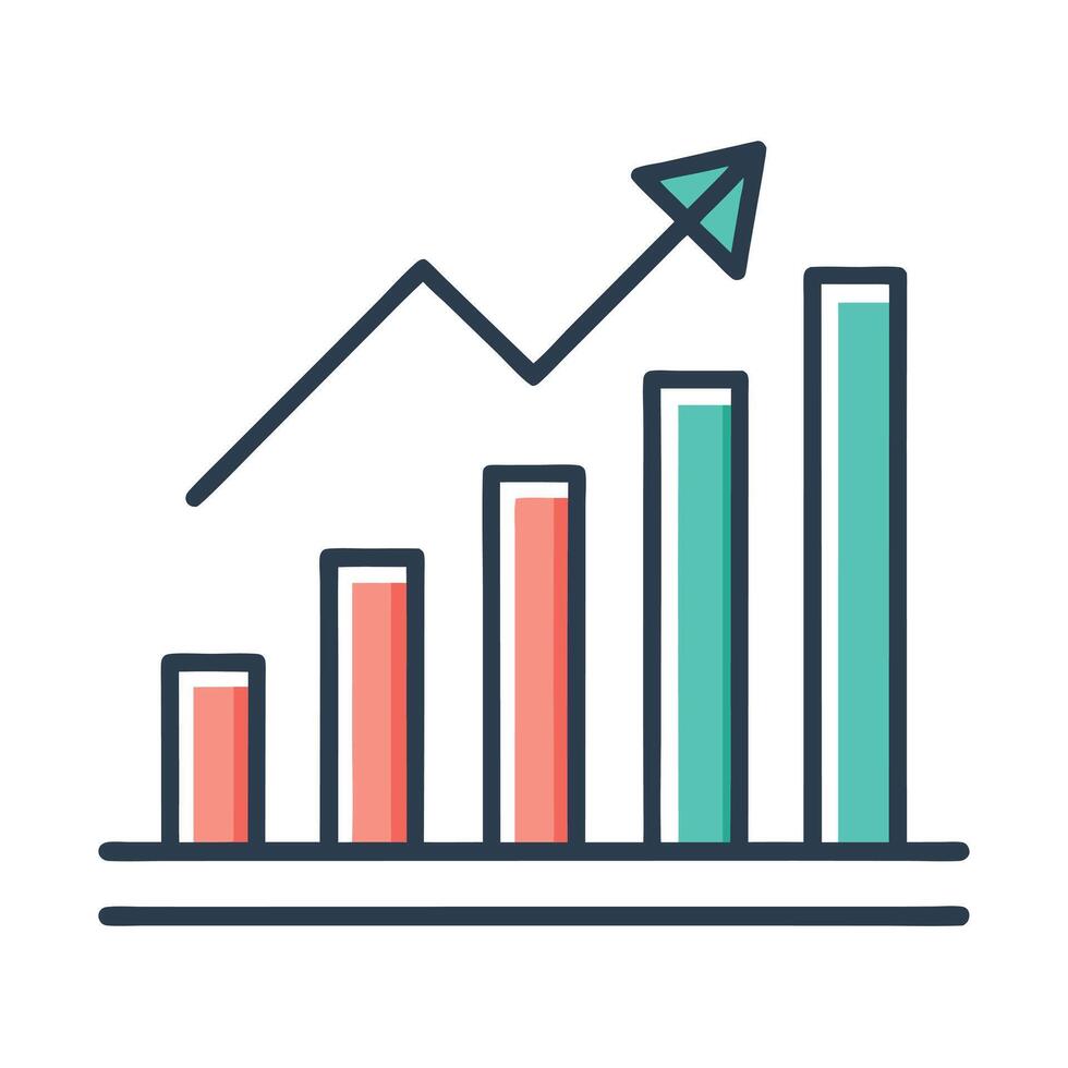 Rising Bar Chart Illustration Graphic vector