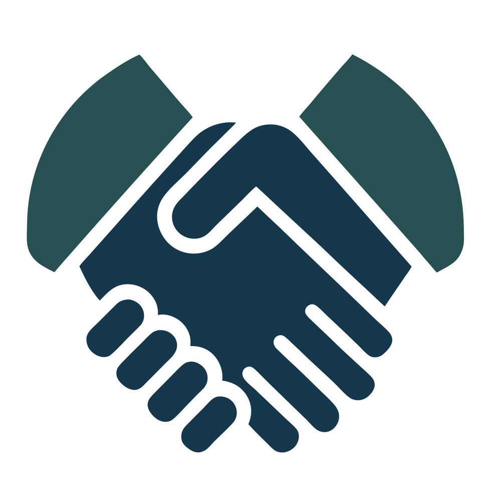 Minimalist Handshake Symbol Of Partnership vector